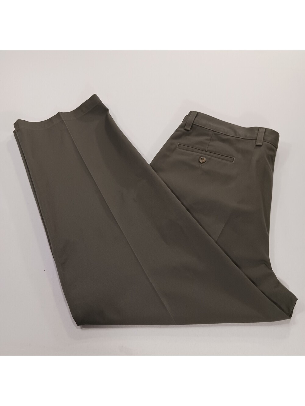 Docker Khakis Men's Size (W38×L29) Green Pleated Front Cotton Pants 494438136